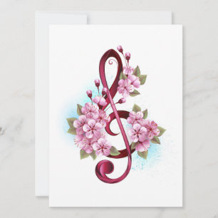 Musiksaxlar med saxblommor kort