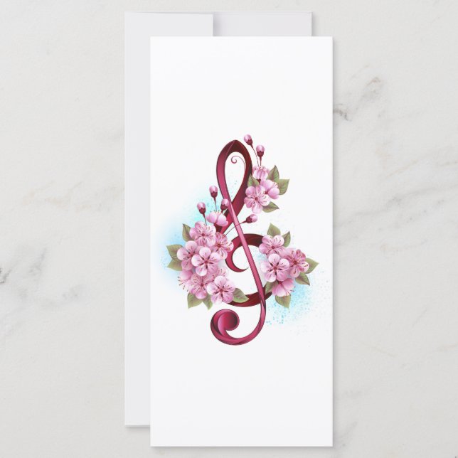 Musiksaxlar med saxblommor kort (Framsida)