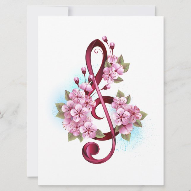 Musiksaxlar med saxblommor kort (Framsida)