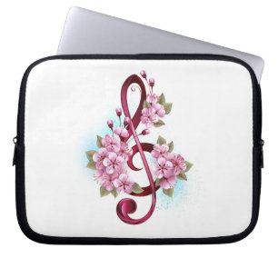 Musiksaxlar med saxblommor laptop fodral