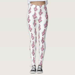 Musiksaxlar med saxblommor leggings
