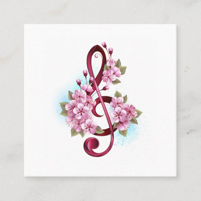 Musiksaxlar med saxblommor lojalitetskort (Framsida)