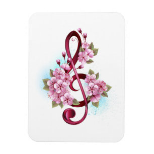 Musiksaxlar med saxblommor magnet