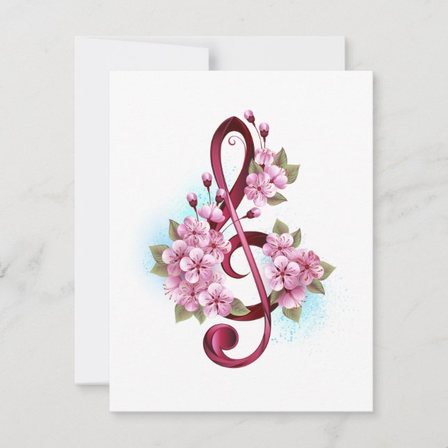 Musiksaxlar med saxblommor OSA kort (Framsida)