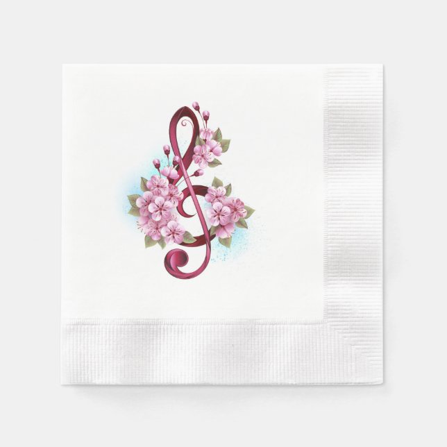 Musiksaxlar med saxblommor pappersservett (Framsidan)