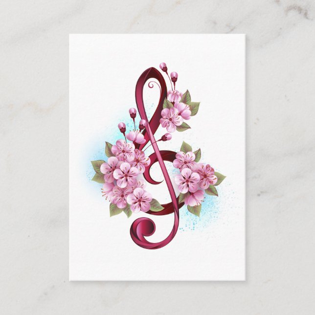 Musiksaxlar med saxblommor placeringskort (Framsida)