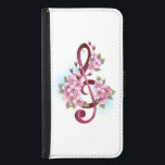 Musiksaxlar med saxblommor plånboksfodral för samsung galaxy s5<br><div class="desc">Rosan tredubblar klafen med finskalig,  detaljerad rosa japansk körsbärsfärg mot vit bakgrund som är målad med ljusblå blommar. Blåser rosa sakura.</div>