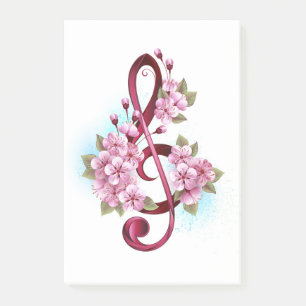 Musiksaxlar med saxblommor post-it block