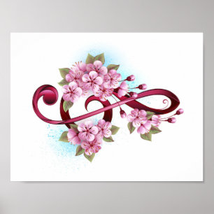 Musiksaxlar med saxblommor poster