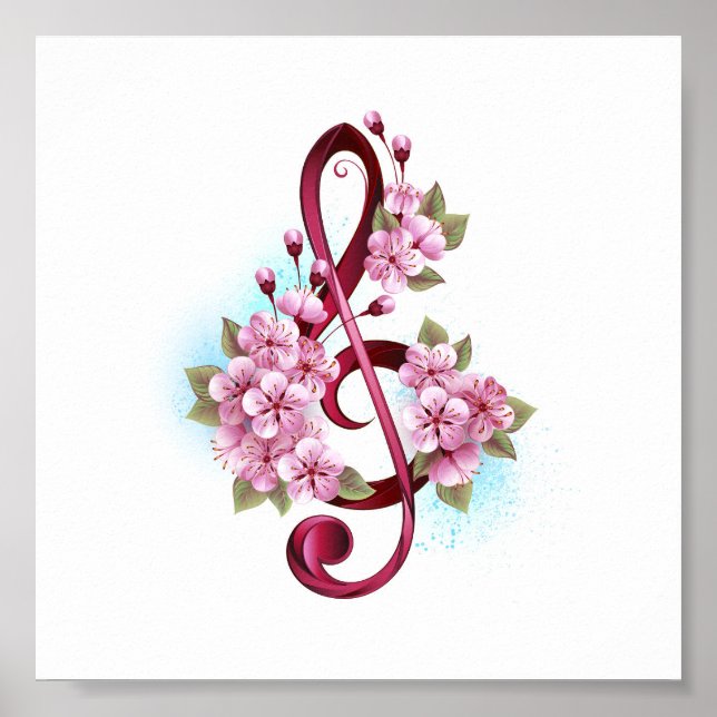 Musiksaxlar med saxblommor poster (Framsidan)