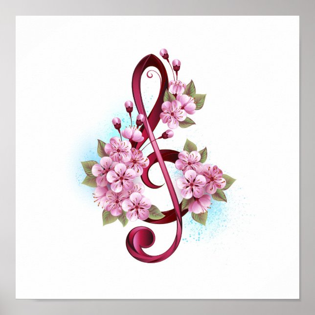 Musiksaxlar med saxblommor poster (Framsidan)
