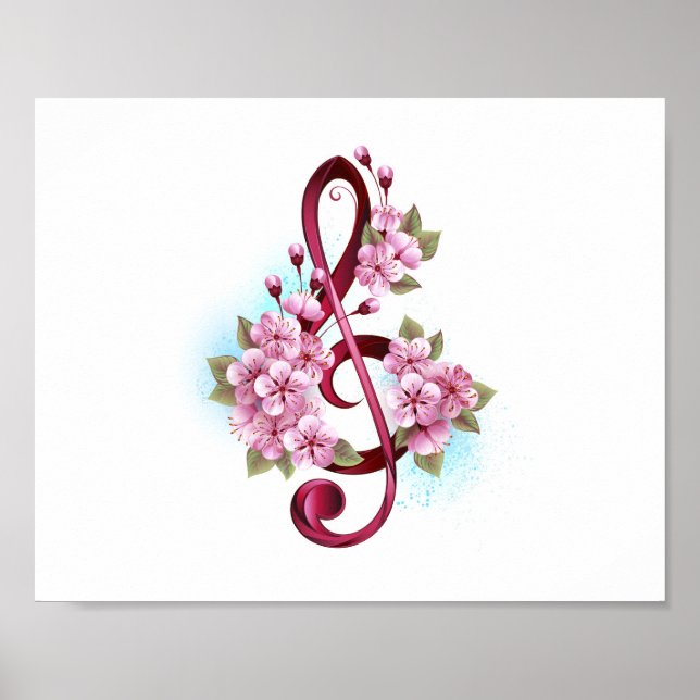 Musiksaxlar med saxblommor poster (Framsidan)