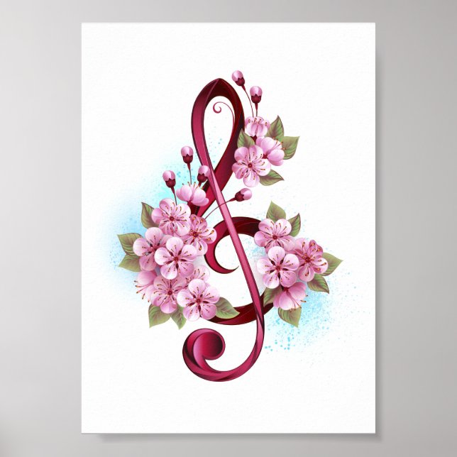 Musiksaxlar med saxblommor poster (Framsidan)