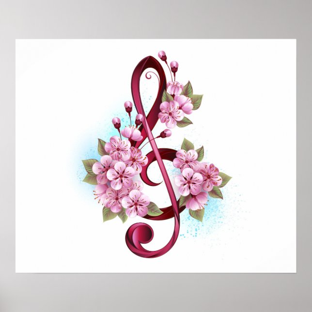Musiksaxlar med saxblommor poster (Framsidan)