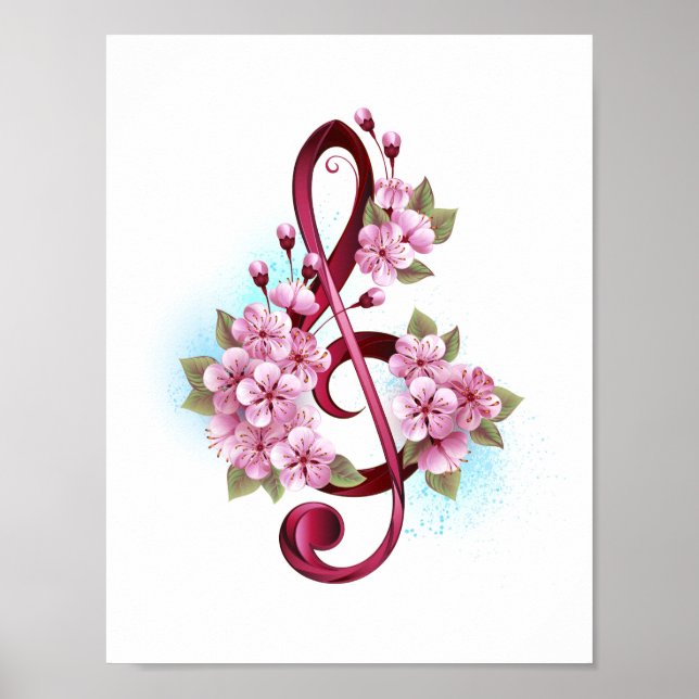 Musiksaxlar med saxblommor poster (Framsidan)