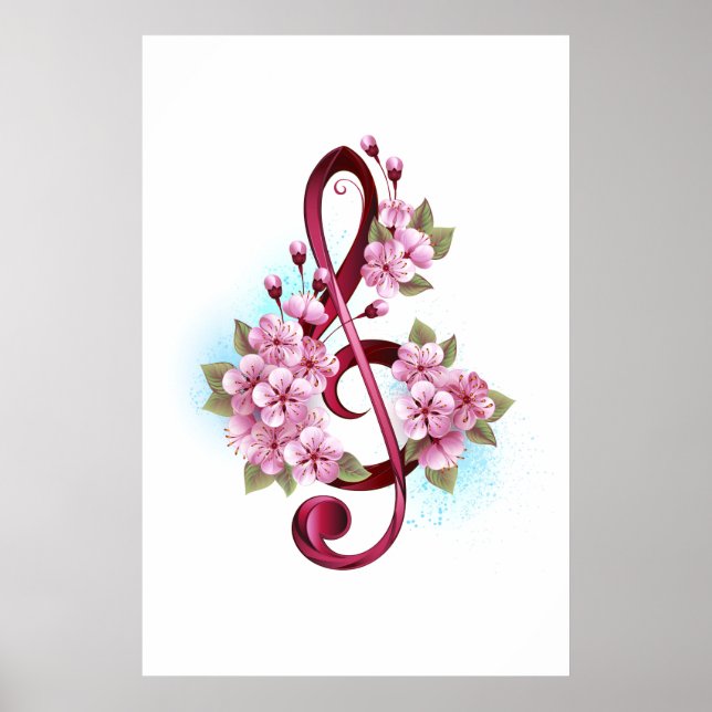 Musiksaxlar med saxblommor poster (Framsidan)