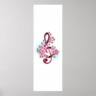 Musiksaxlar med saxblommor poster