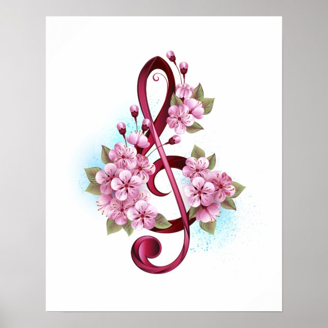 Musiksaxlar med saxblommor poster (Framsidan)