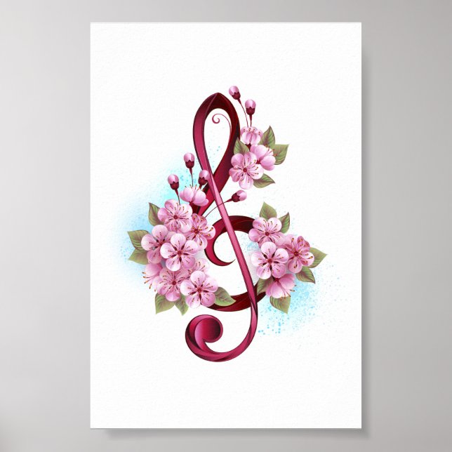 Musiksaxlar med saxblommor poster (Framsidan)
