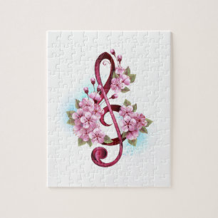 Musiksaxlar med saxblommor pussel