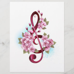 Musiksaxlar med saxblommor reklamblad
