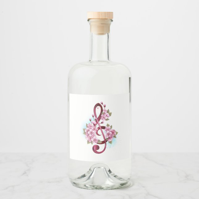 Musiksaxlar med saxblommor spritflaskor etikett (Framsida)