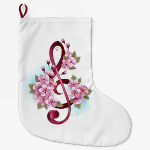 Musiksaxlar med saxblommor stor julstrumpa