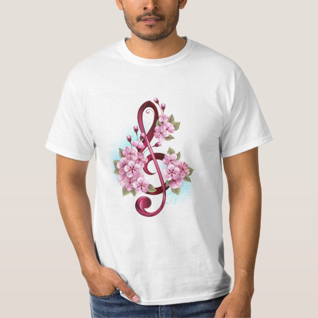 Musiksaxlar med saxblommor t shirt (Framsida)