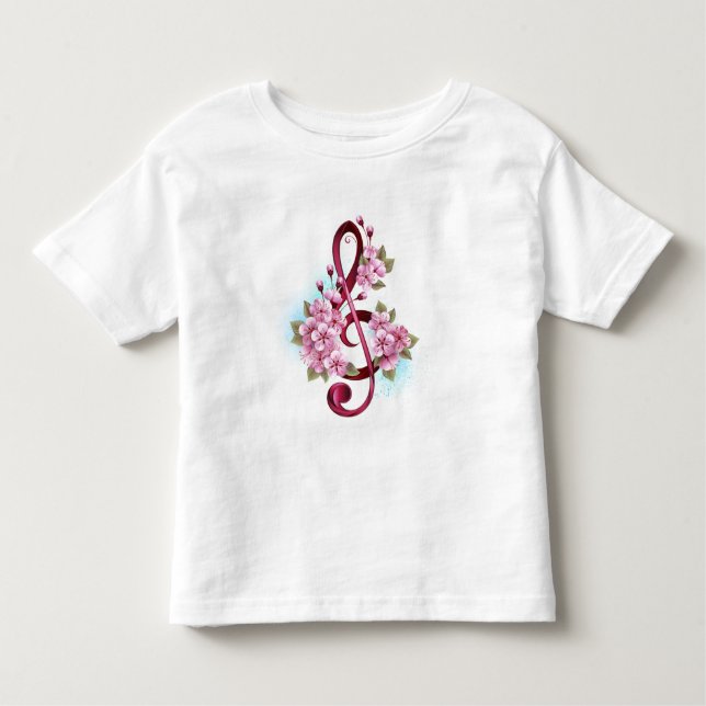 Musiksaxlar med saxblommor t shirt (Framsida)