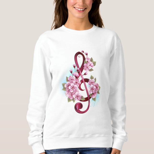 Musiksaxlar med saxblommor t shirt (Framsida)