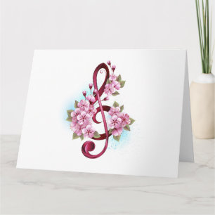 Musiksaxlar med saxblommor tack kort