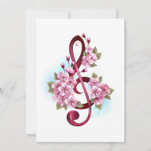 Musiksaxlar med saxblommor tack kort