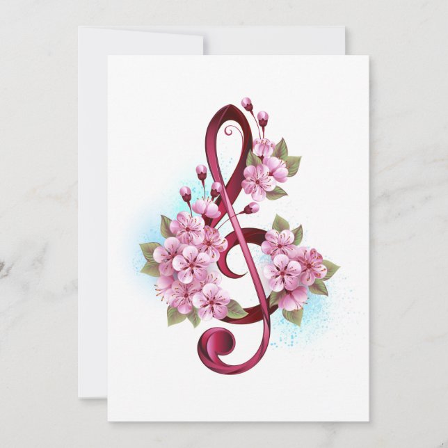Musiksaxlar med saxblommor tack kort (Framsida)