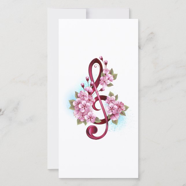 Musiksaxlar med saxblommor tack kort (Framsida)