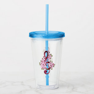 Musiksaxlar med saxblommor take away mugg