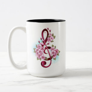 Musiksaxlar med saxblommor Två-Tonad mugg