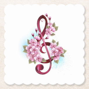 Musiksaxlar med saxblommor underlägg papper