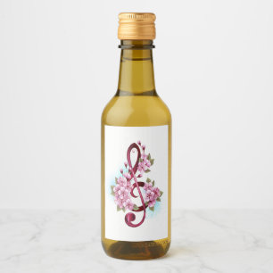 Musiksaxlar med saxblommor vinetikett