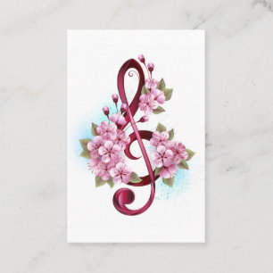 Musiksaxlar med saxblommor visitkort