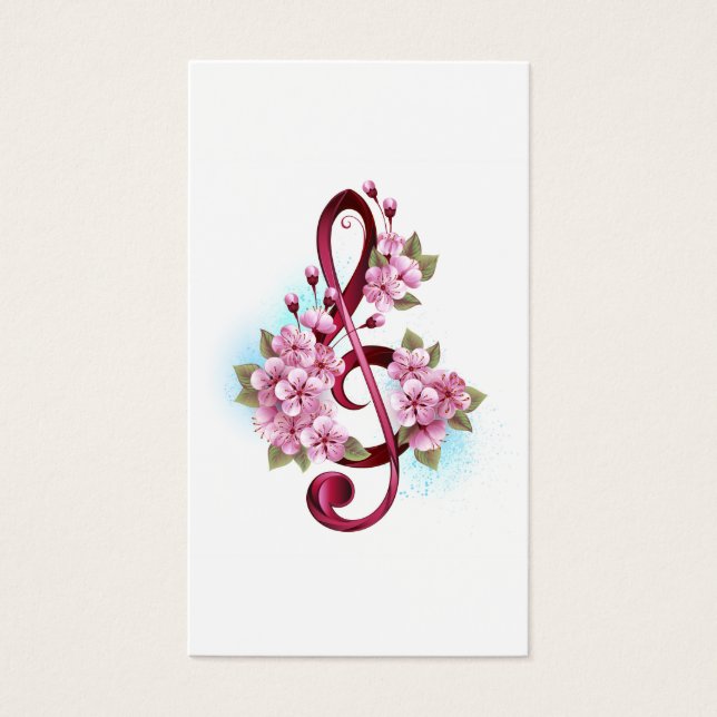 Musiksaxlar med saxblommor visitkort (Framsidan)