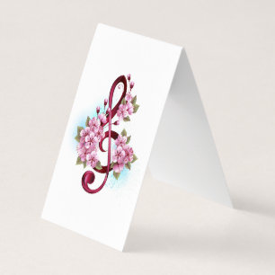 Musiksaxlar med saxblommor visitkort