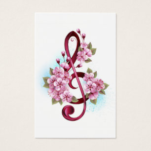 Musiksaxlar med saxblommor visitkort