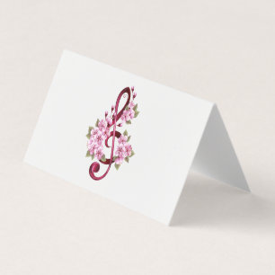 Musiksaxlar med saxblommor visitkort