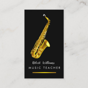 Musiksaxofonen instrumenterar musikerguldJazz Visitkort