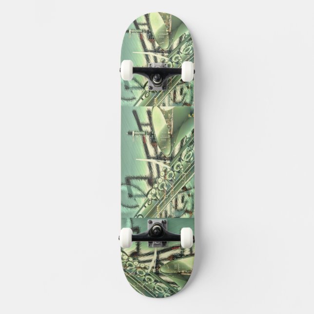 Musiksaxofonen noterar lärare som öden skateboard bräda 21,5 cm (Framsida)