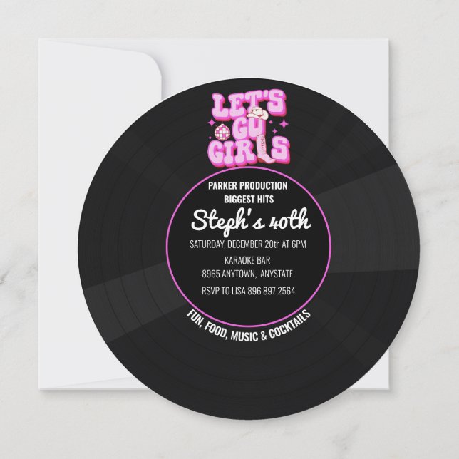 Musikskiva | Rolig musik | Boho västern Inbjudningar (Framsida)