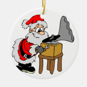 Musikskivspelare Santa Julgransprydnad Keramik