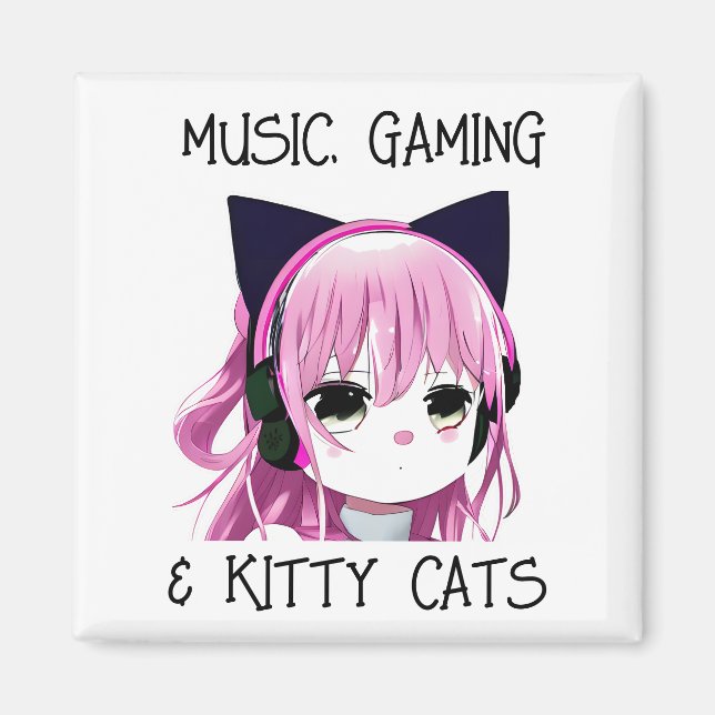 Musikspel och Kattunge Anime Girl Magnet (Framsidan)