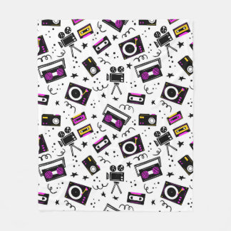 Musikspelare, bandspelare, videoband, filmkamera, fleecefilt