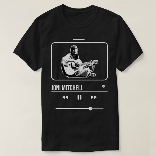 Musikspelare Joni mitchell Vita T Shirt (Design framsida)